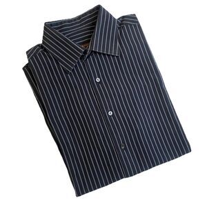 BCBG Attitude Blue Pinstripe Modern Fit Button Up-L